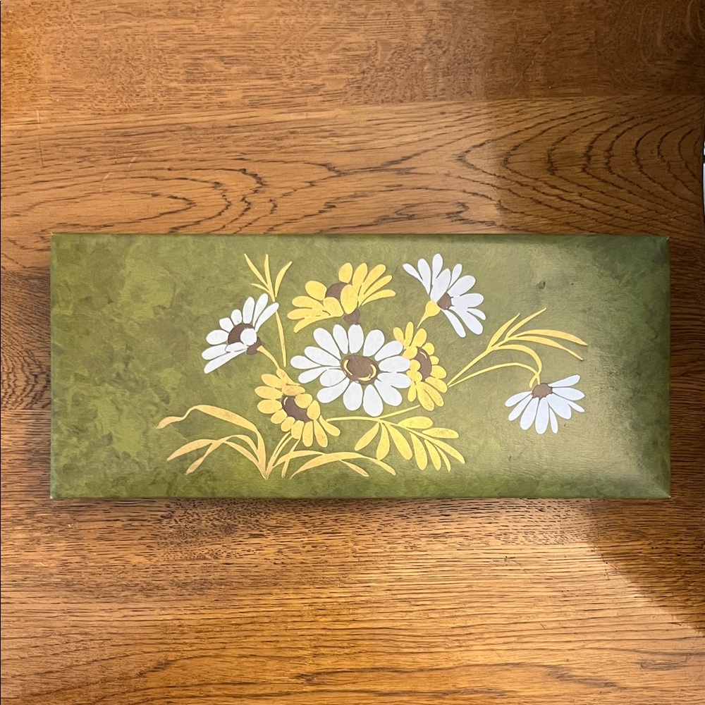 Vintage floral Green Decorative Box